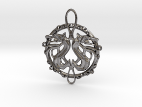 Dragon Pendant in Polished Nickel Steel