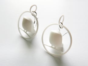 Sparrow Earrings in White Processed Versatile Plastic