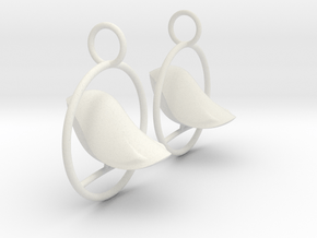 Sparrow Earrings in White Premium Versatile Plastic