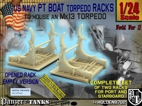 1/24 PT Torpedo Rack TypD Empty in Tan Fine Detail Plastic