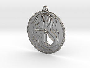 Life Pendant in Fine Detail Polished Silver