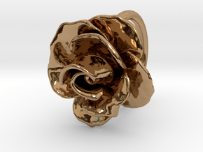 Blossoming Rose Ring in Polished Brass: 3.5 / 45.25