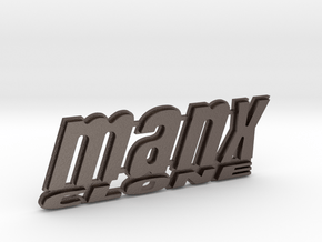 "MANX CLONE" rear badge. in Polished Bronzed Silver Steel