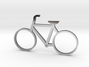 Bicycle Keychain in Fine Detail Polished Silver
