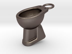 WC Keychain in Polished Bronzed Silver Steel