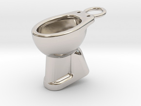 WC Keychain in Rhodium Plated Brass