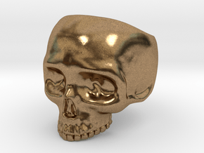 Skull Ring v3 - Size 6 in Natural Brass