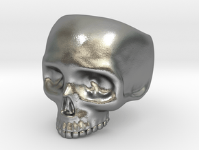Skull Ring v3 - Size 6 in Natural Silver