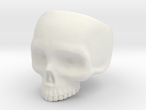 Skull Ring v3 - Size 6 in White Natural Versatile Plastic