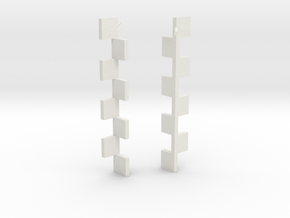 Goeritz Earrings in White Natural Versatile Plastic: Large