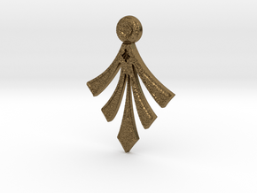 Modern Arrowhead (Tufa texture) with hidden bail in Natural Bronze
