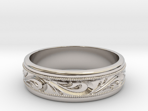 Filigree ring Size 13 in Rhodium Plated Brass