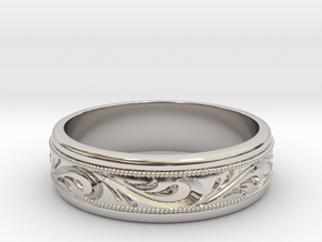 Filigree ring Size 9 in Rhodium Plated Brass