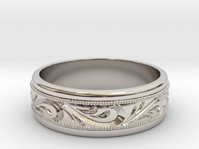 Filigree ring Size 10 in Rhodium Plated Brass