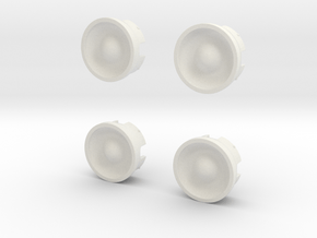 Wheel-cap-set in White Natural Versatile Plastic
