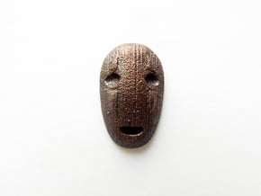No Face Male Lapel Pin in Polished Bronzed Silver Steel