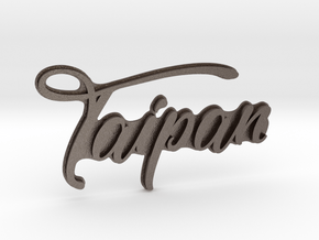 "TAIPAN" rear badge in Polished Bronzed Silver Steel