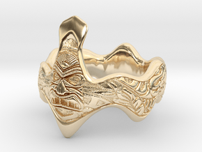 pacific tiki style ring in 14k Gold Plated Brass: 11.5 / 65.25