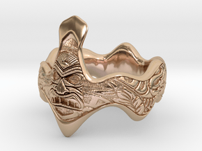 pacific tiki style ring in 14k Rose Gold Plated Brass: 9.5 / 60.25