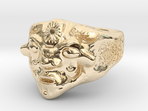 Tribal mask in 14k Gold Plated Brass: 8 / 56.75