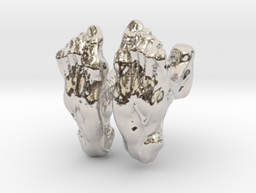 Veined and wrinkly natural Foot Lover's Cufflinks in Platinum