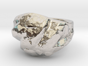 Rock ring in Rhodium Plated Brass: 5 / 49