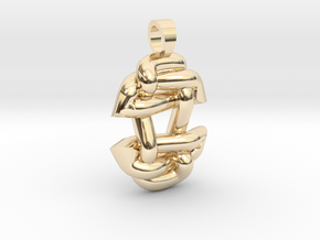 Asiatic style knot [pendant] in 14k Gold Plated Brass