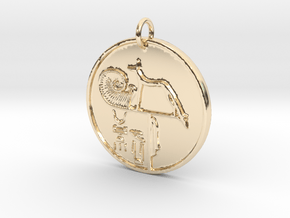 “Beloved of Wepwawet” Pendant in 14k Gold Plated Brass