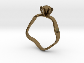 waved engagement ring in Polished Bronze: 6 / 51.5