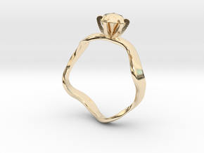 waved engagement ring in 14K Yellow Gold: 6 / 51.5
