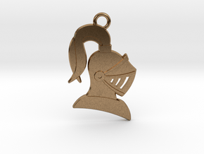 Knight Helmet Pendant/Keychain in Natural Brass