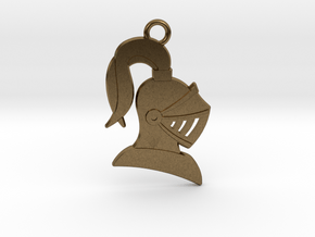 Knight Helmet Pendant/Keychain in Natural Bronze