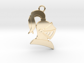 Knight Helmet Pendant/Keychain in 14K Yellow Gold