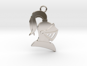 Knight Helmet Pendant/Keychain in Platinum