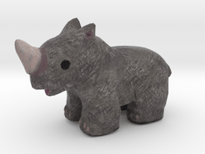 Rhino Wildlife Figurine in Full Color Sandstone