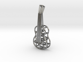 Guitar pendant in Natural Silver