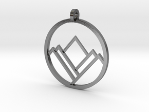 A Mountain in A Circle in Polished Silver