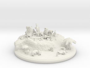 Space egg hunt adventure (a SLINGSHOT diorama) in White Premium Versatile Plastic