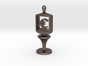 Currency symbol figurine,Euro in Polished Bronzed Silver Steel