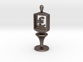 Currency symbol figurine,Pound in Polished Bronzed Silver Steel