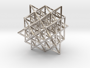 64 Tetrahedron Grid 1.25" in Rhodium Plated Brass