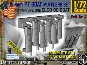 1/72 Elco PT Boat Mufflers Set001 in Tan Fine Detail Plastic