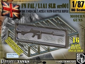1/87 FN FAL Rifle Set001 in Tan Fine Detail Plastic