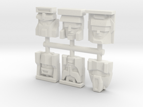 Constructicon Faceplates (Titans Return) in White Natural Versatile Plastic