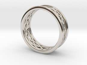 Celticring010 in Rhodium Plated Brass