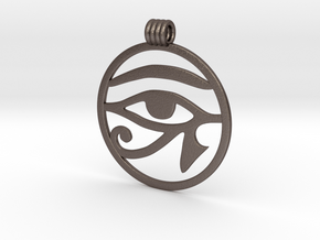 Eye Of Horus Pendant in Polished Bronzed Silver Steel