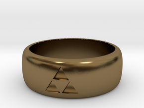 triforce ring size 9 mens in Polished Bronze
