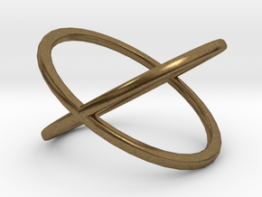 Line Double Circle Ring in Natural Bronze: 4 / 46.5