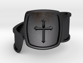 cross ring in Polished and Bronzed Black Steel