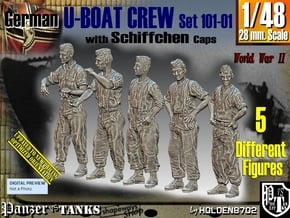 1/48 German U-Boot Crew Set101-01 in Smooth Fine Detail Plastic